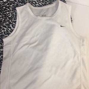[Nike] medium dri fit tank white